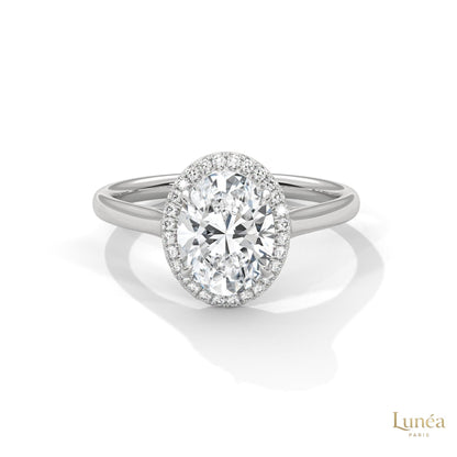 2.15 Ct. Oval Halo Lab Diamond Ring