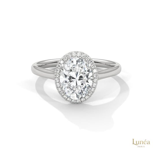 2.15 Ct. Oval Halo Lab Diamond Ring