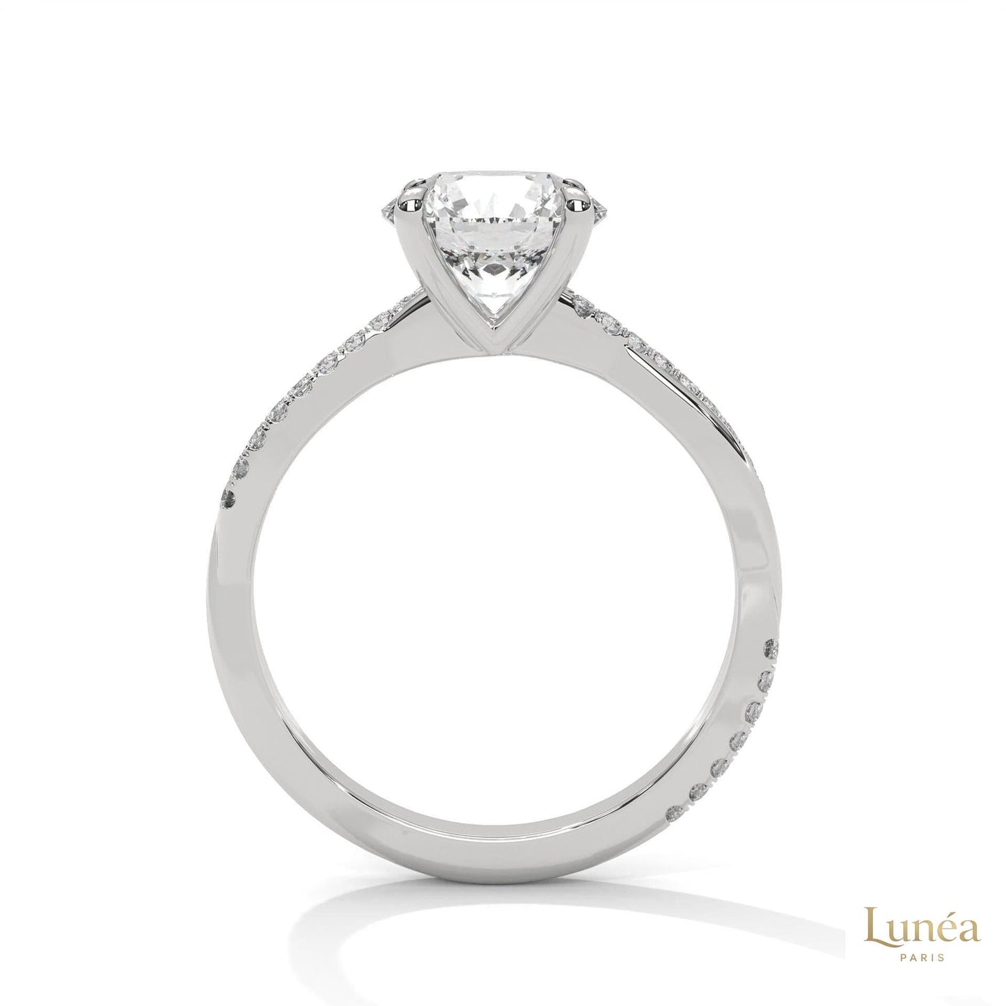 2.15 Ct. Pavé Twist Lab Diamond Engagement Ring