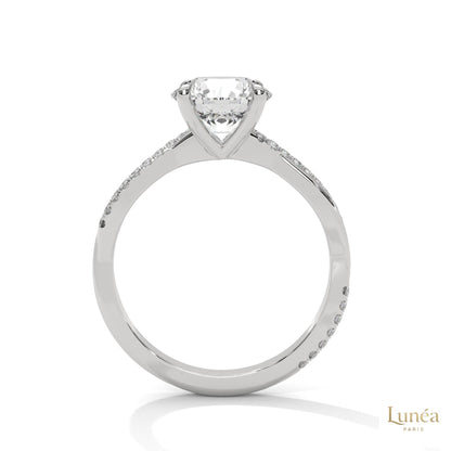 2.15 Ct. Pavé Twist Lab Diamond Engagement Ring