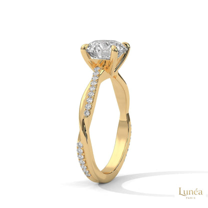 2.15 Ct. Pavé Twist Lab Diamond Engagement Ring