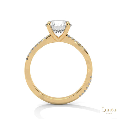 2.15 Ct. Pavé Twist Lab Diamond Engagement Ring