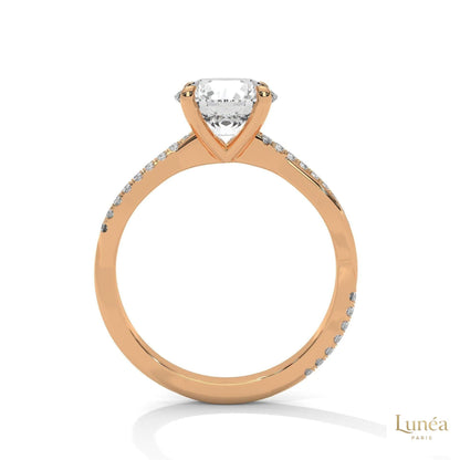 2.15 Ct. Pavé Twist Lab Diamond Engagement Ring