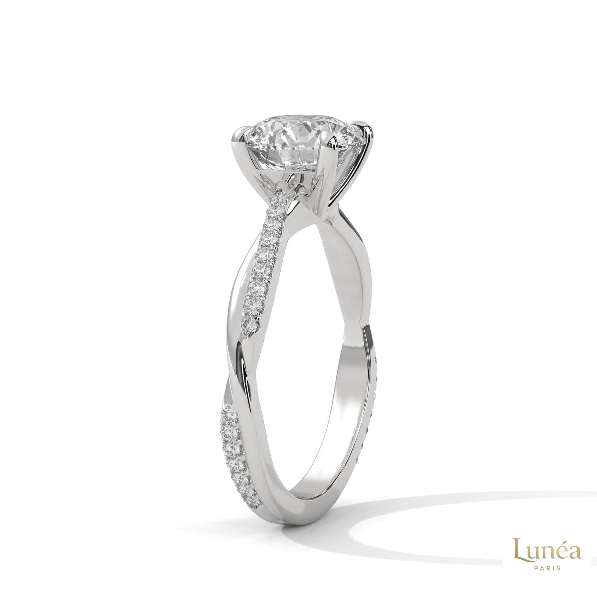 2.15 Ct. Pavé Twist Lab Diamond Engagement Ring