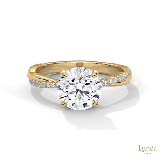2.15 Ct. Pavé Twist Lab Diamond Engagement Ring