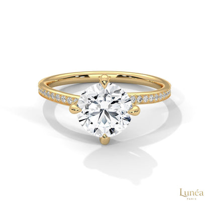 2.15 Ct. Petite Pavé Solitaire Ring