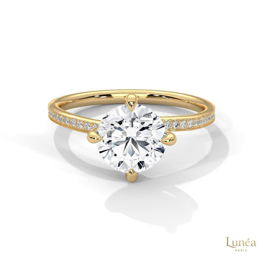 2.15 Ct. Petite Pavé Solitaire Ring