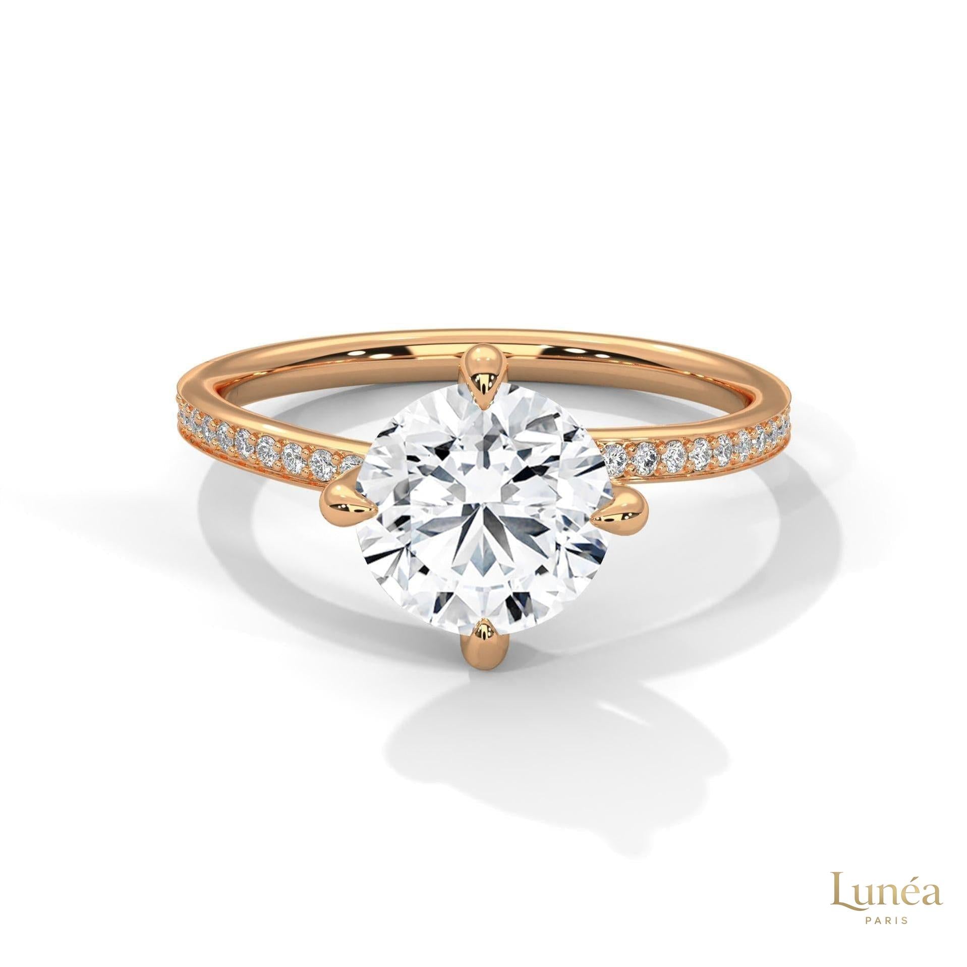 2.15 Ct. Petite Pavé Solitaire Ring