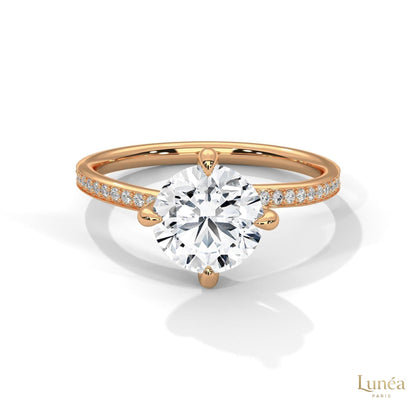 2.15 Ct. Petite Pavé Solitaire Ring