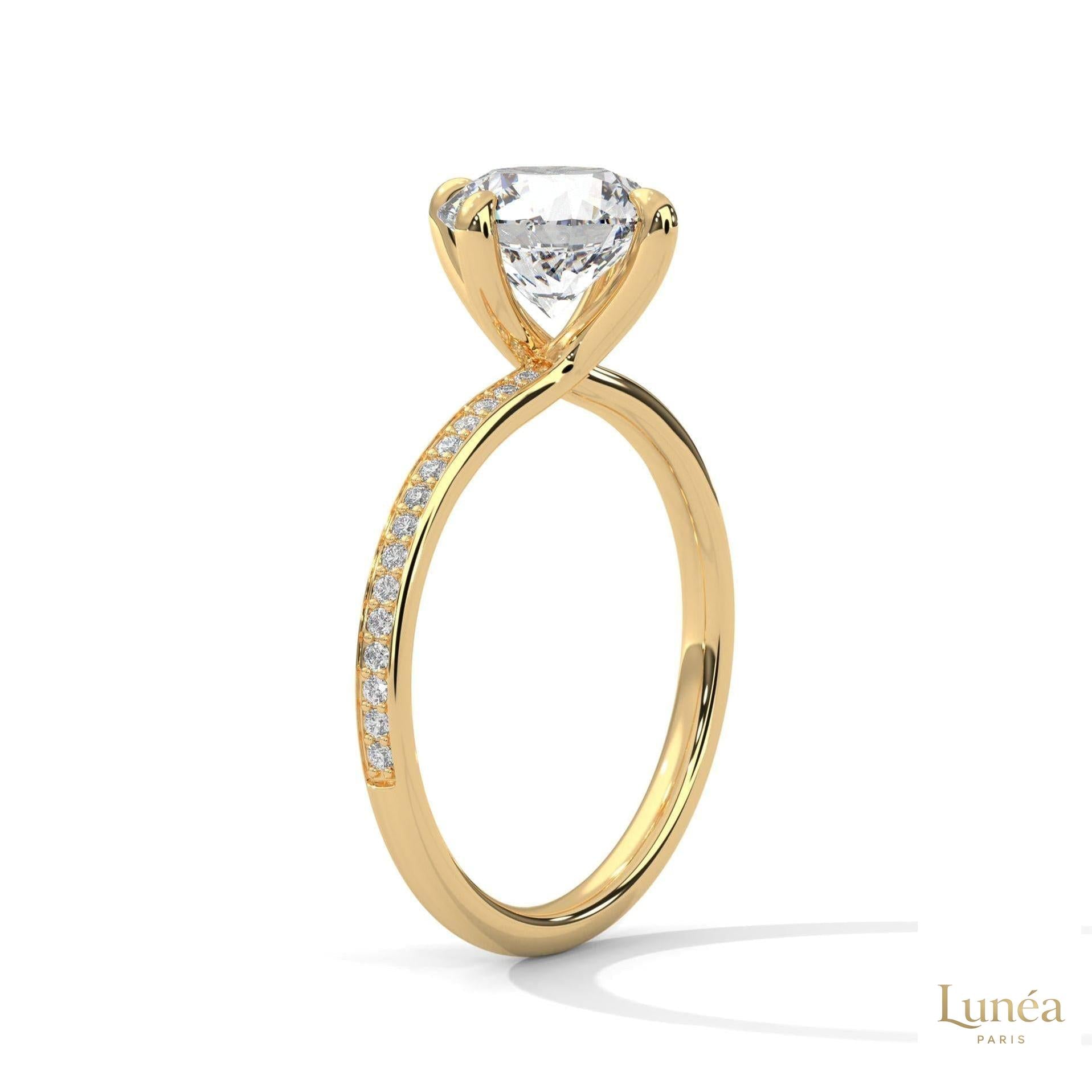 2.15 Ct. Petite Pavé Solitaire Ring