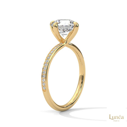 2.15 Ct. Petite Pavé Solitaire Ring