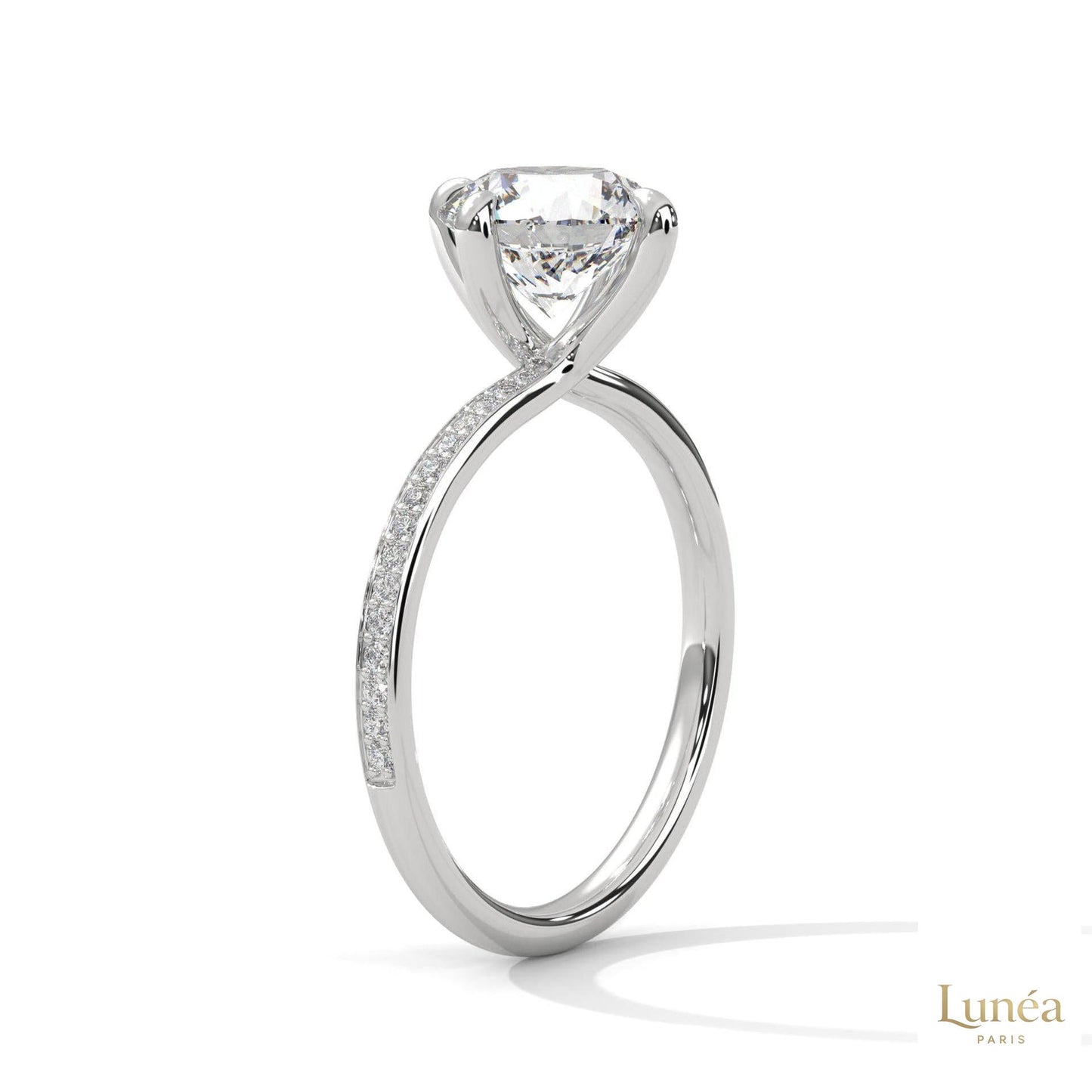 2.15 Ct. Petite Pavé Solitaire Ring