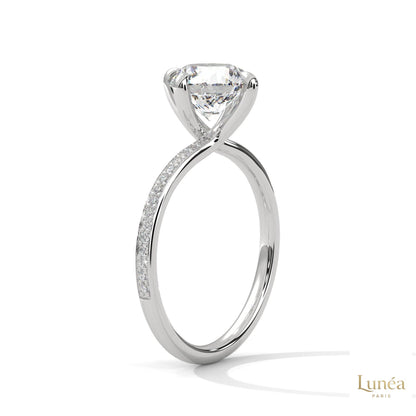 2.15 Ct. Petite Pavé Solitaire Ring