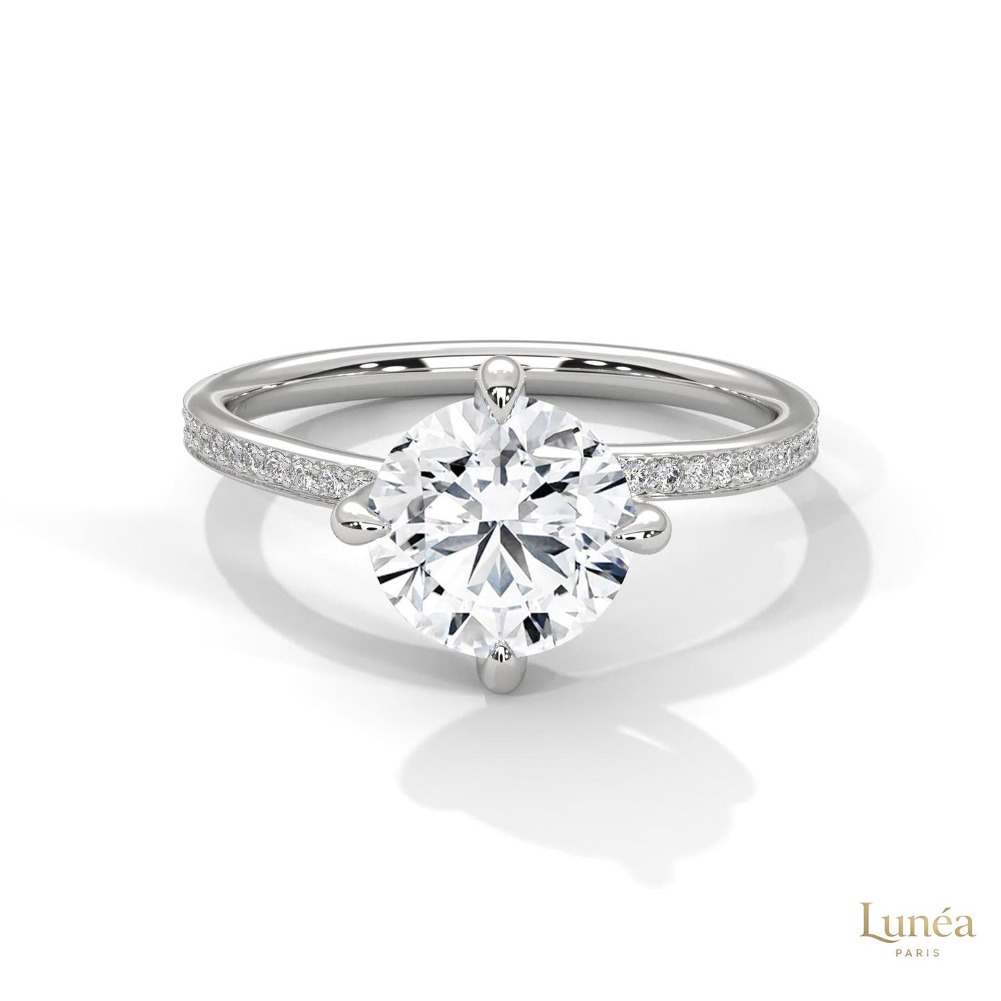 2.15 Ct. Petite Pavé Solitaire Ring