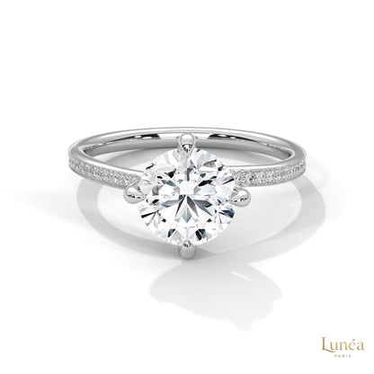 2.15 Ct. Petite Pavé Solitaire Ring