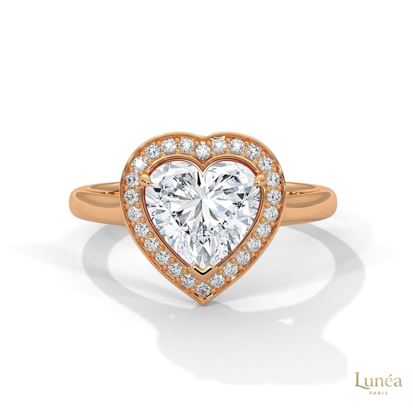 2.20 Ct. Bezel Heart Lab Diamond Engagement Ring