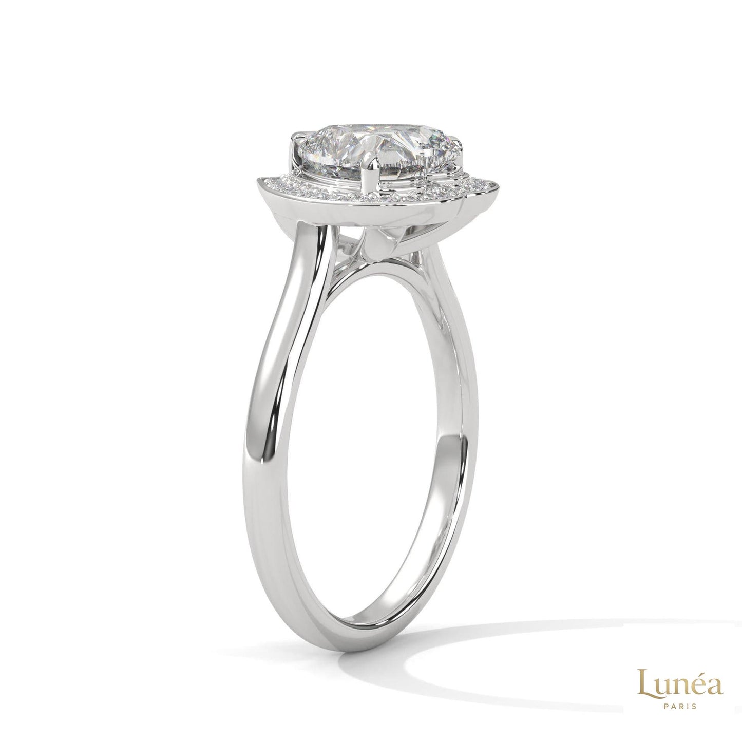 2.20 Ct. Bezel Heart Lab Diamond Engagement Ring
