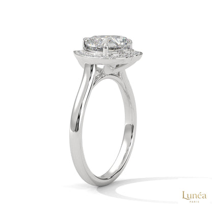 2.20 Ct. Bezel Heart Lab Diamond Engagement Ring