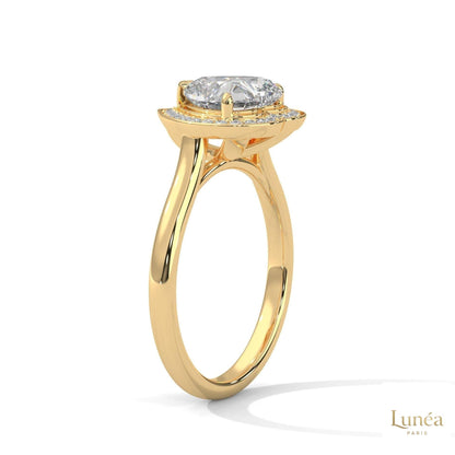 2.20 Ct. Bezel Heart Lab Diamond Engagement Ring