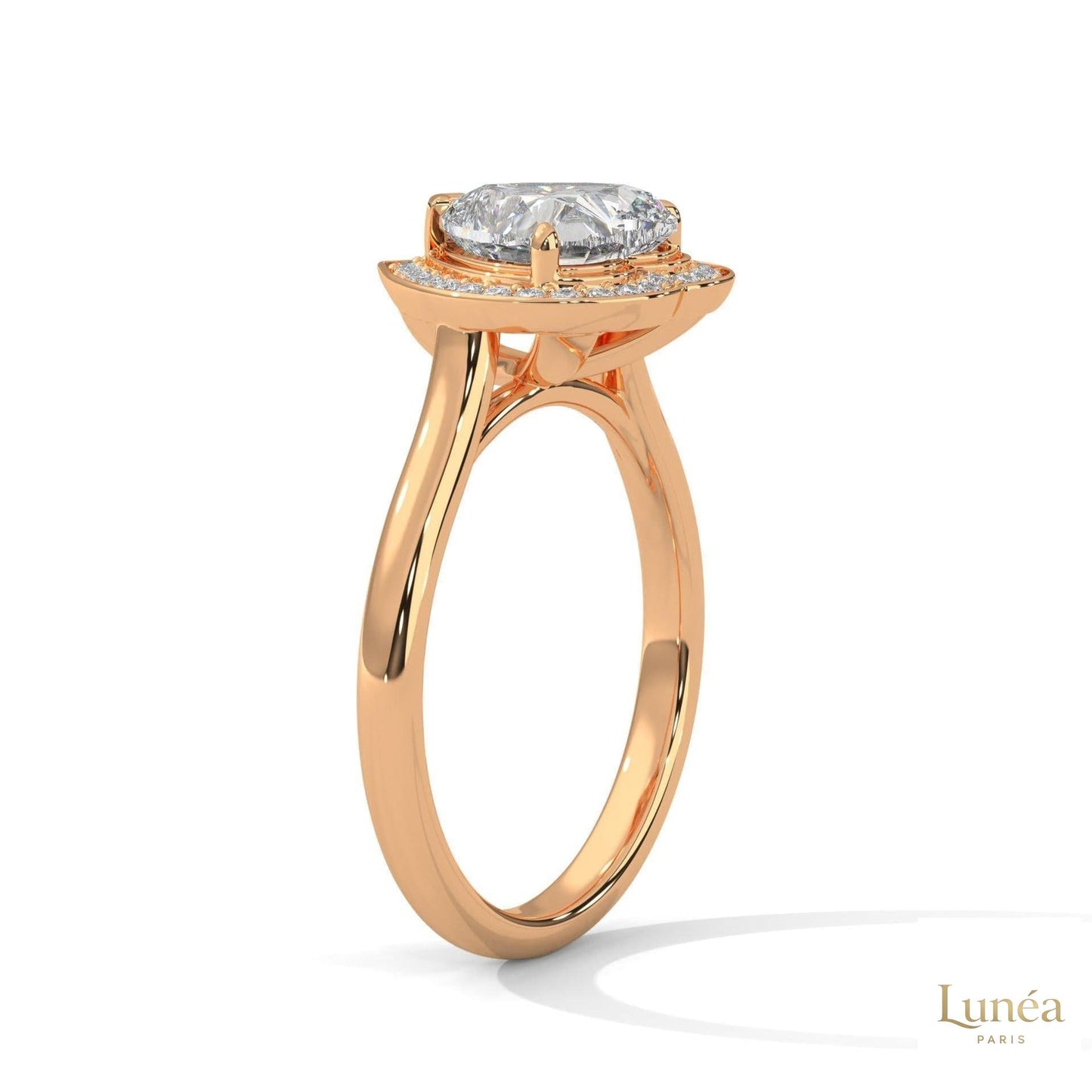 2.20 Ct. Bezel Heart Lab Diamond Engagement Ring