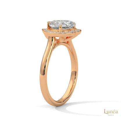 2.20 Ct. Bezel Heart Lab Diamond Engagement Ring