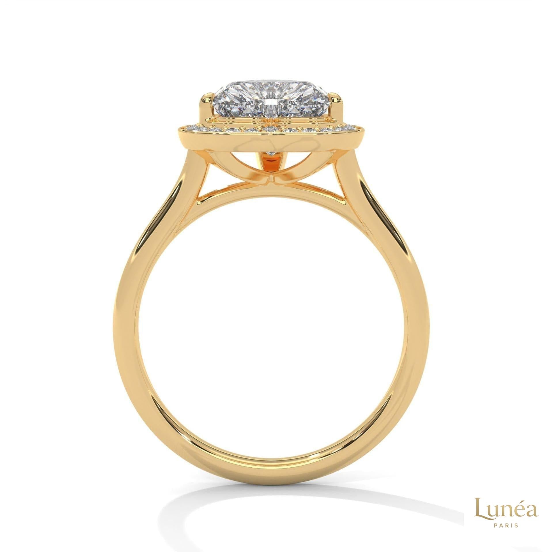 2.20 Ct. Bezel Heart Lab Diamond Engagement Ring