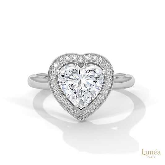 2.20 Ct. Bezel Heart Lab Diamond Engagement Ring