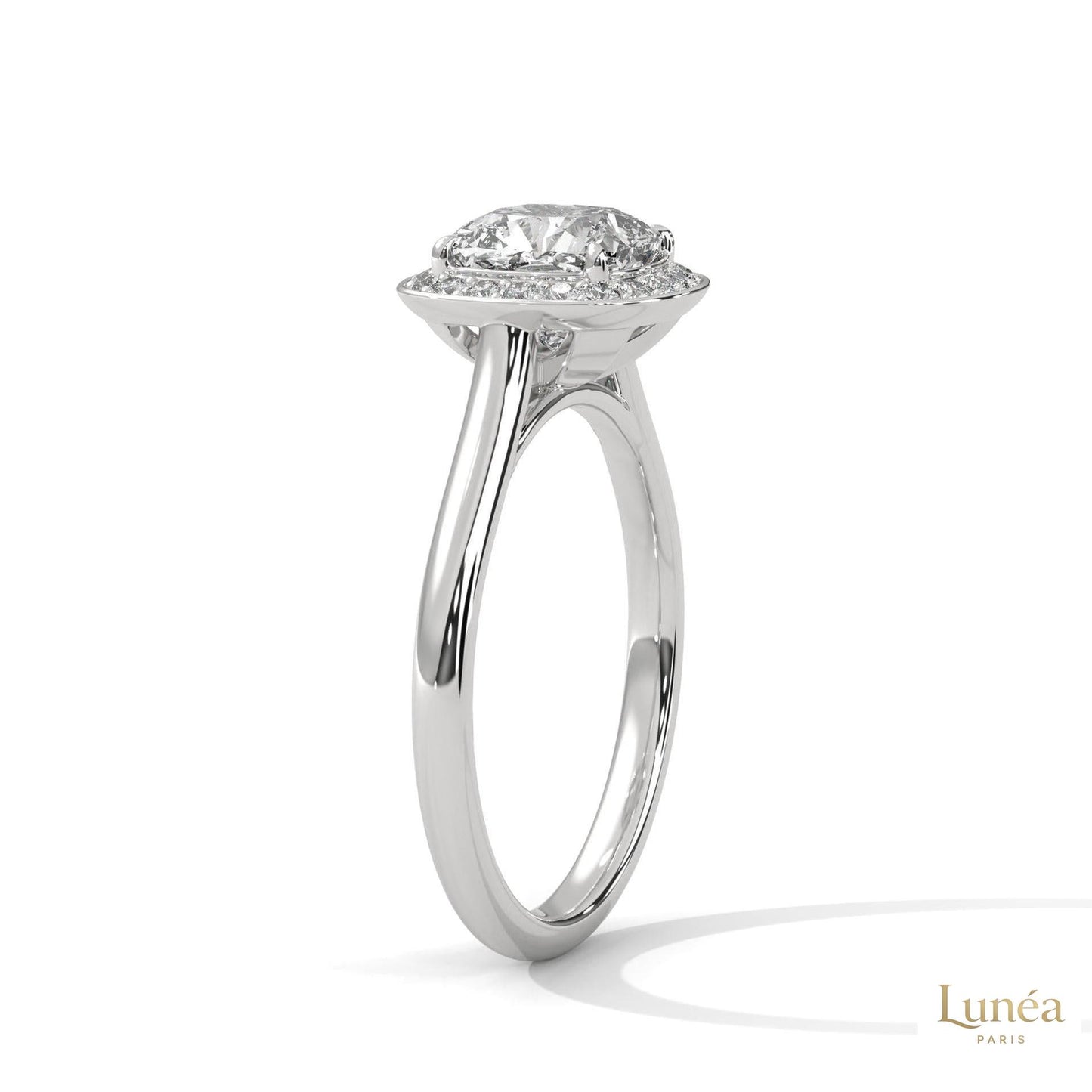 2.20 Ct. Cushion Halo Lab Diamond Engagement Ring