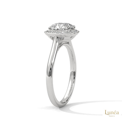2.20 Ct. Cushion Halo Lab Diamond Engagement Ring