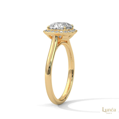 2.20 Ct. Cushion Halo Lab Diamond Engagement Ring