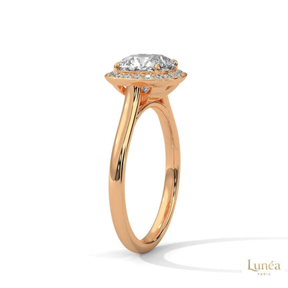2.20 Ct. Cushion Halo Lab Diamond Engagement Ring