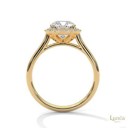 2.20 Ct. Cushion Halo Lab Diamond Engagement Ring