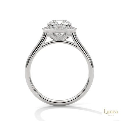 2.20 Ct. Cushion Halo Lab Diamond Engagement Ring