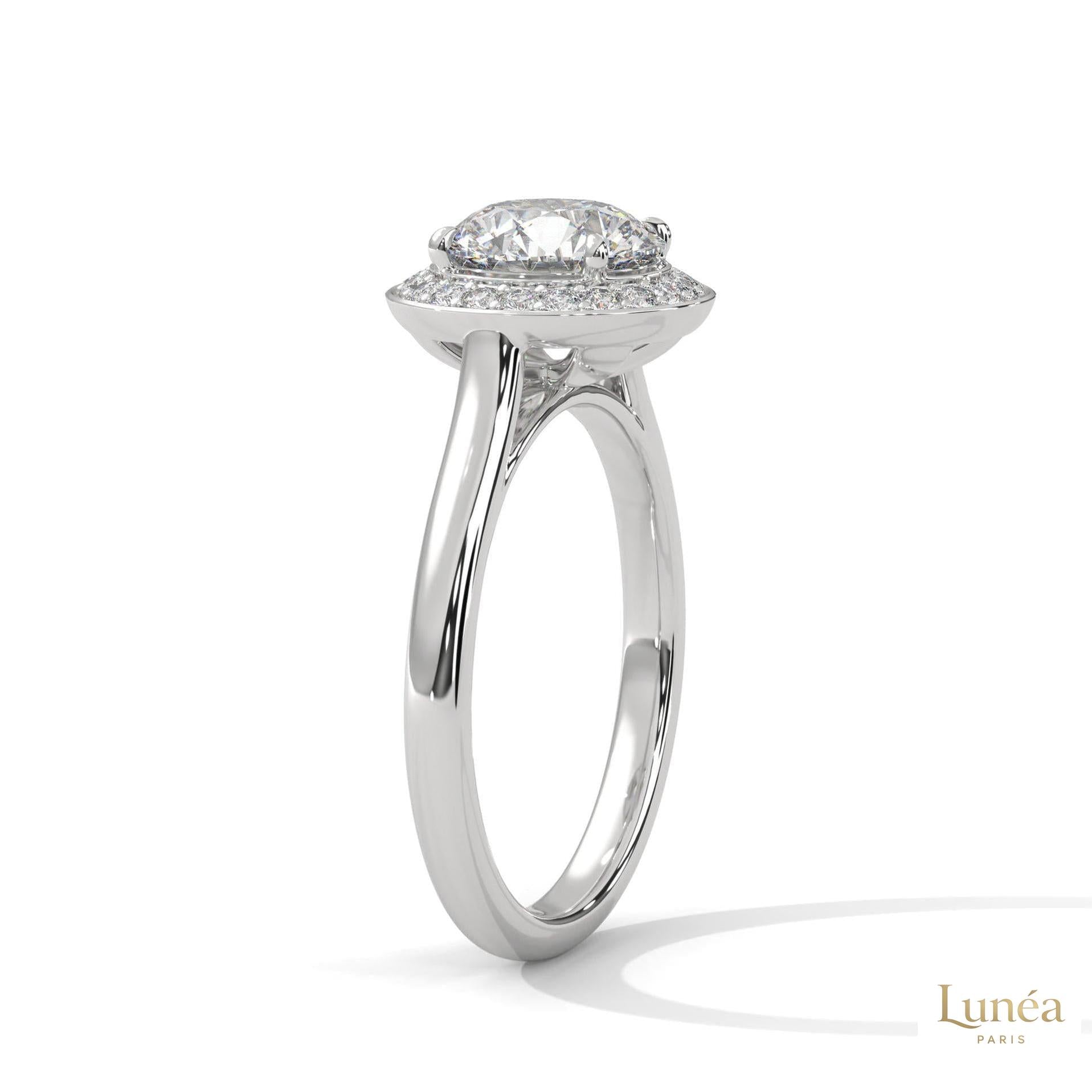 2.20 Ct. Halo Lab Diamond Engagement Ring