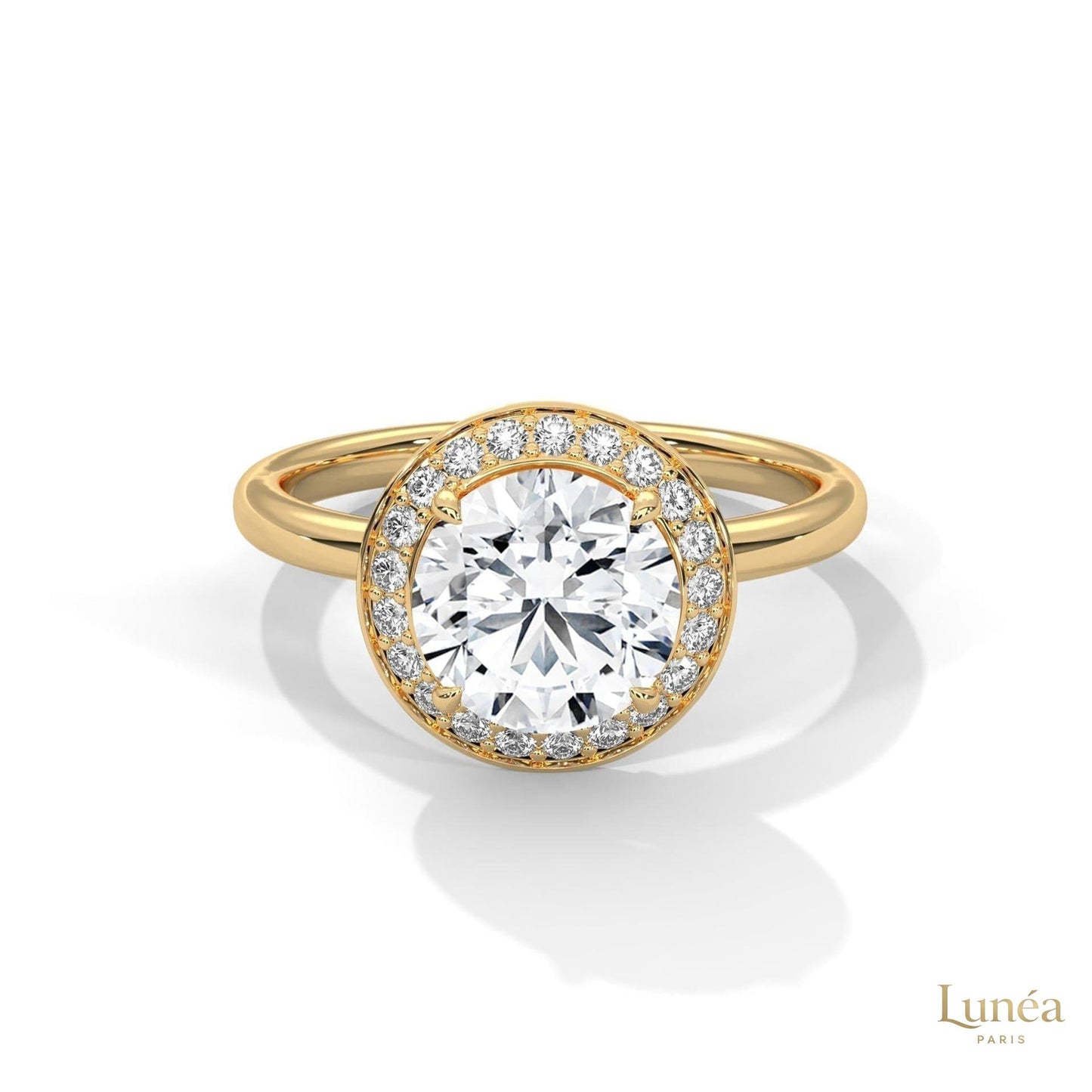 2.20 Ct. Lab Diamond Bezel Halo Ring