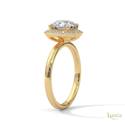 2.20 Ct. Lab Diamond Bezel Halo Ring