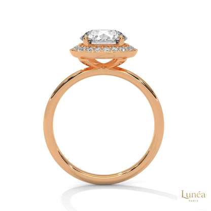 2.20 Ct. Lab Diamond Bezel Halo Ring