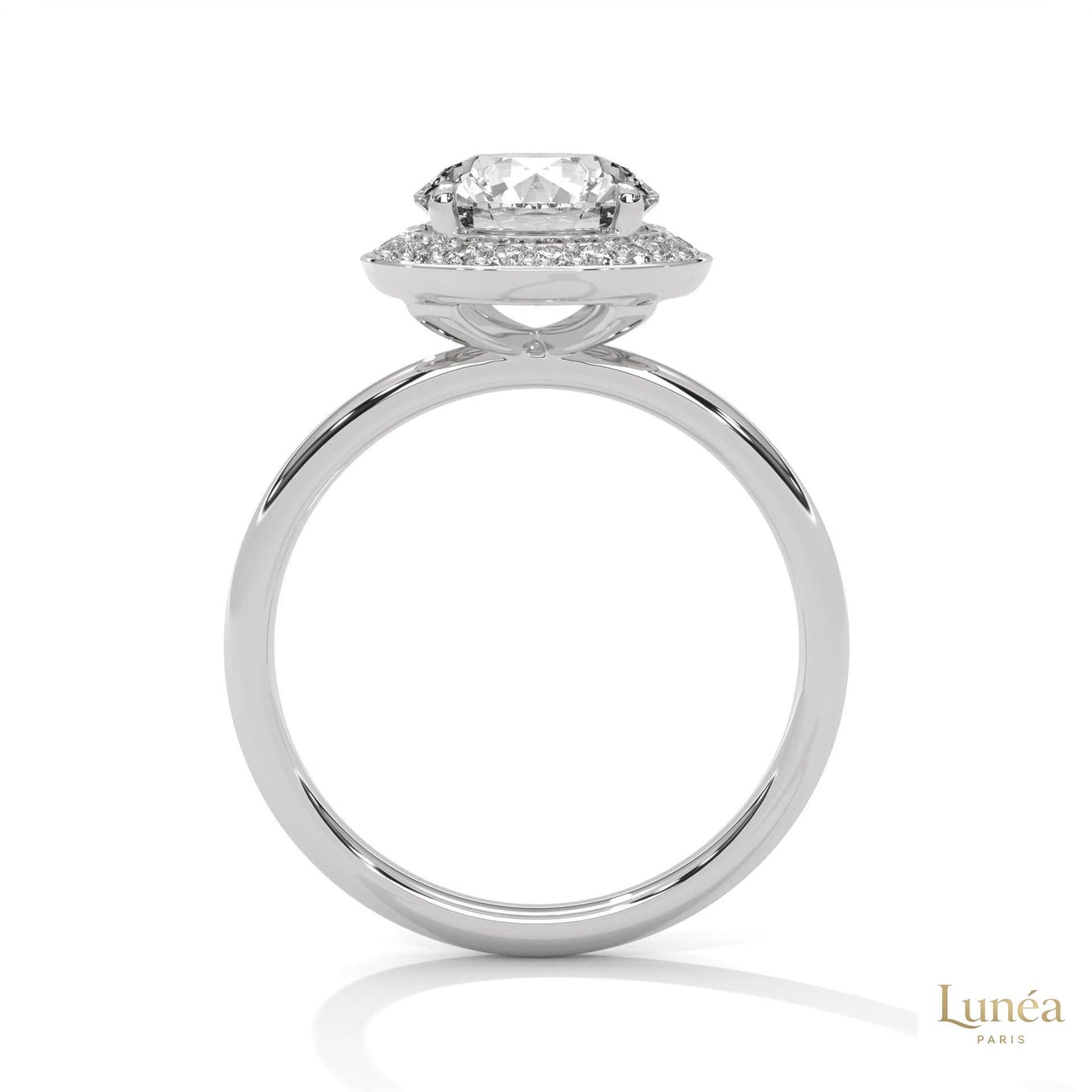 2.20 Ct. Lab Diamond Bezel Halo Ring