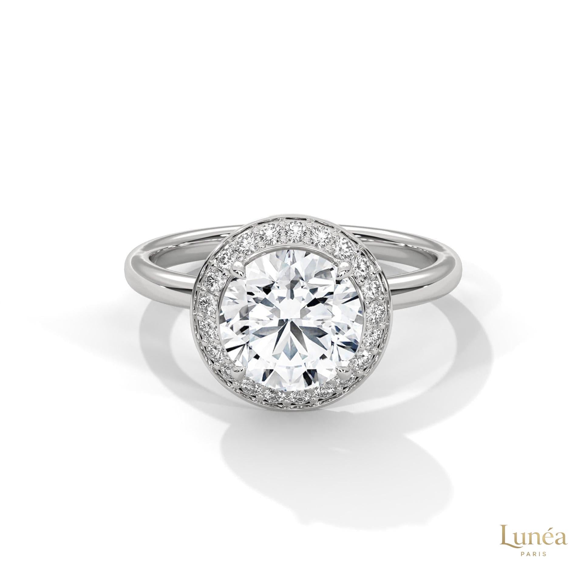 2.20 Ct. Lab Diamond Bezel Halo Ring