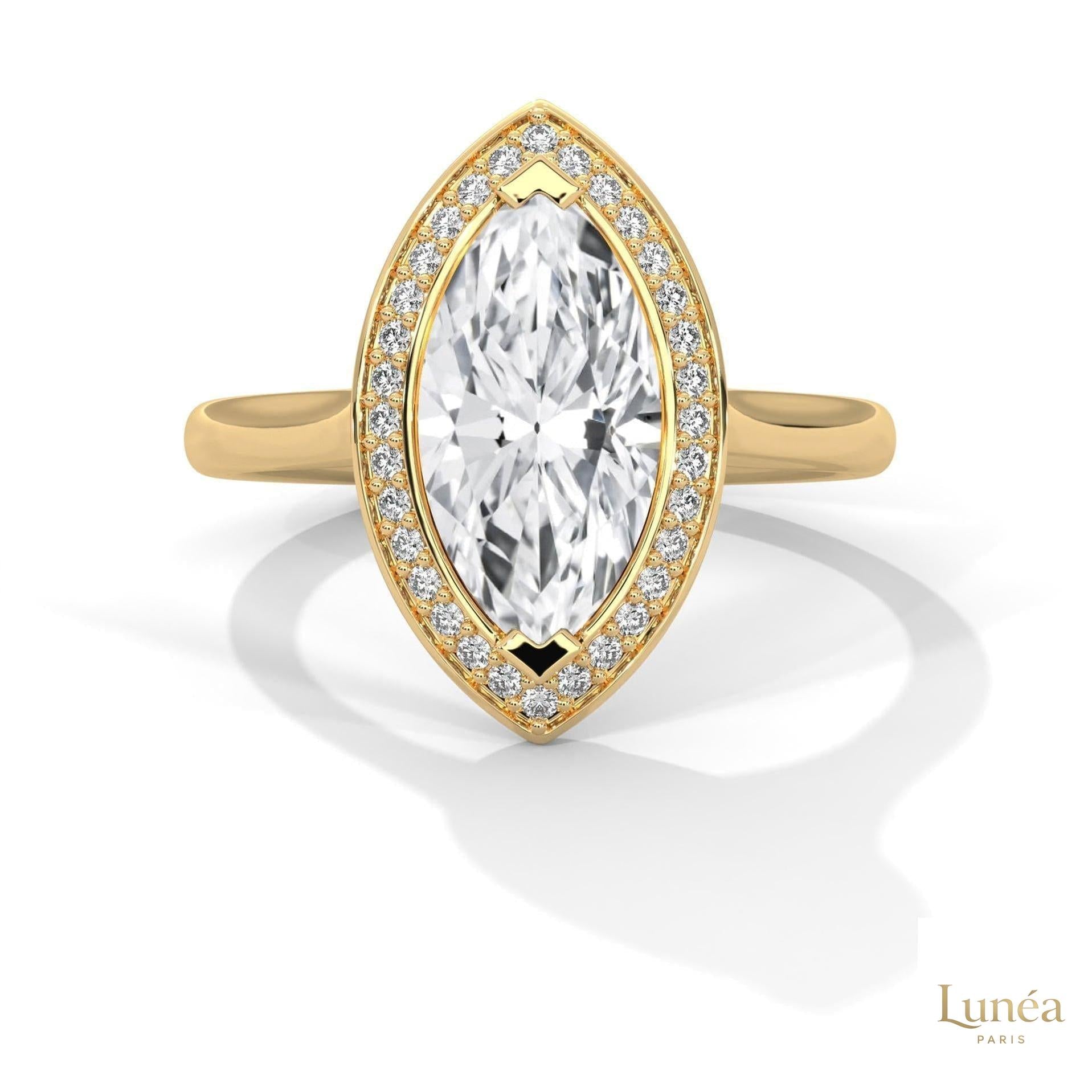 2.20 Ct. Marquise Halo Diamond Ring