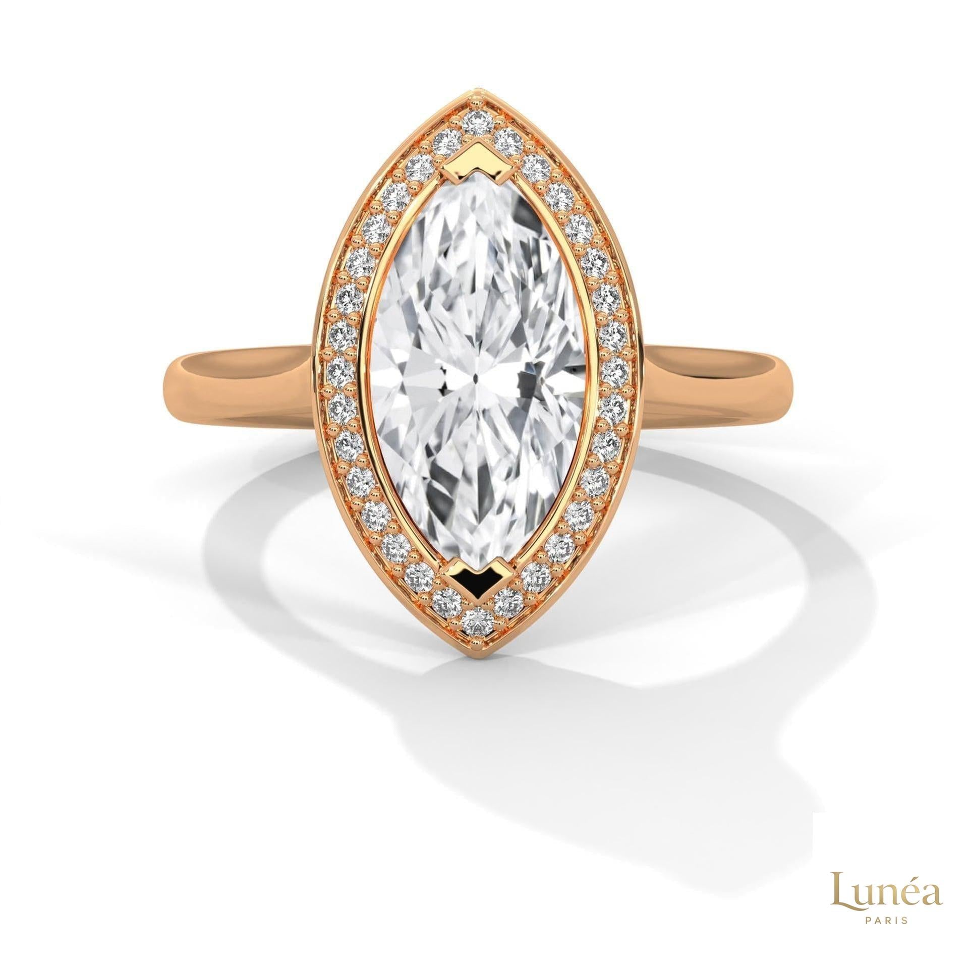 2.20 Ct. Marquise Halo Diamond Ring