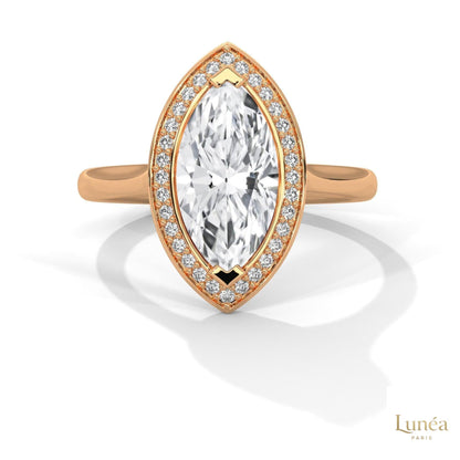 2.20 Ct. Marquise Halo Diamond Ring