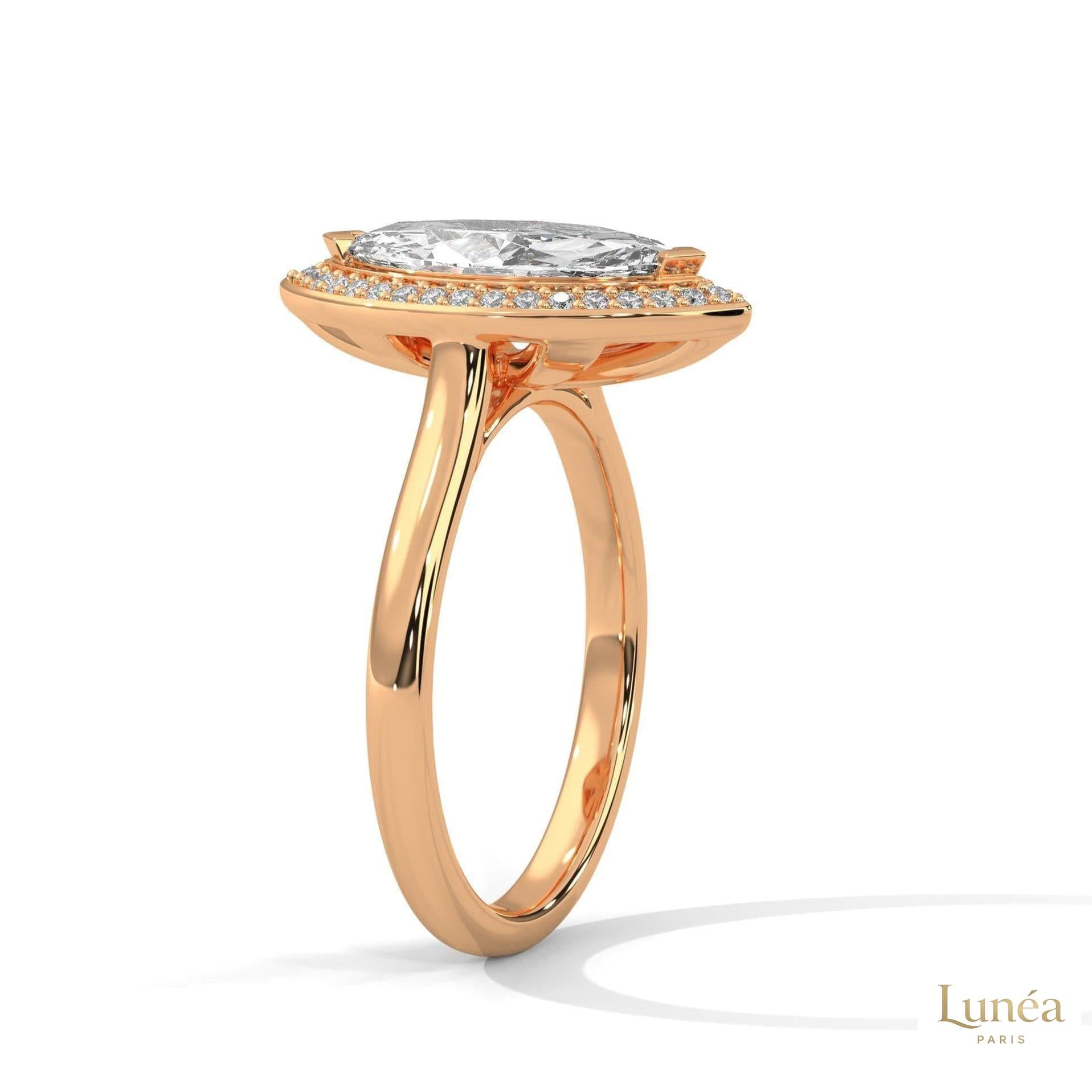 2.20 Ct. Marquise Halo Diamond Ring