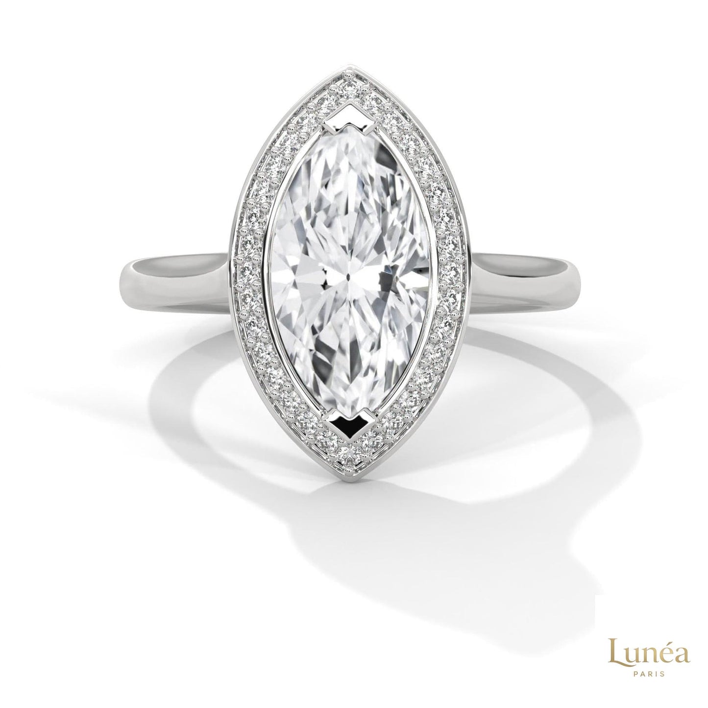 2.20 Ct. Marquise Halo Diamond Ring