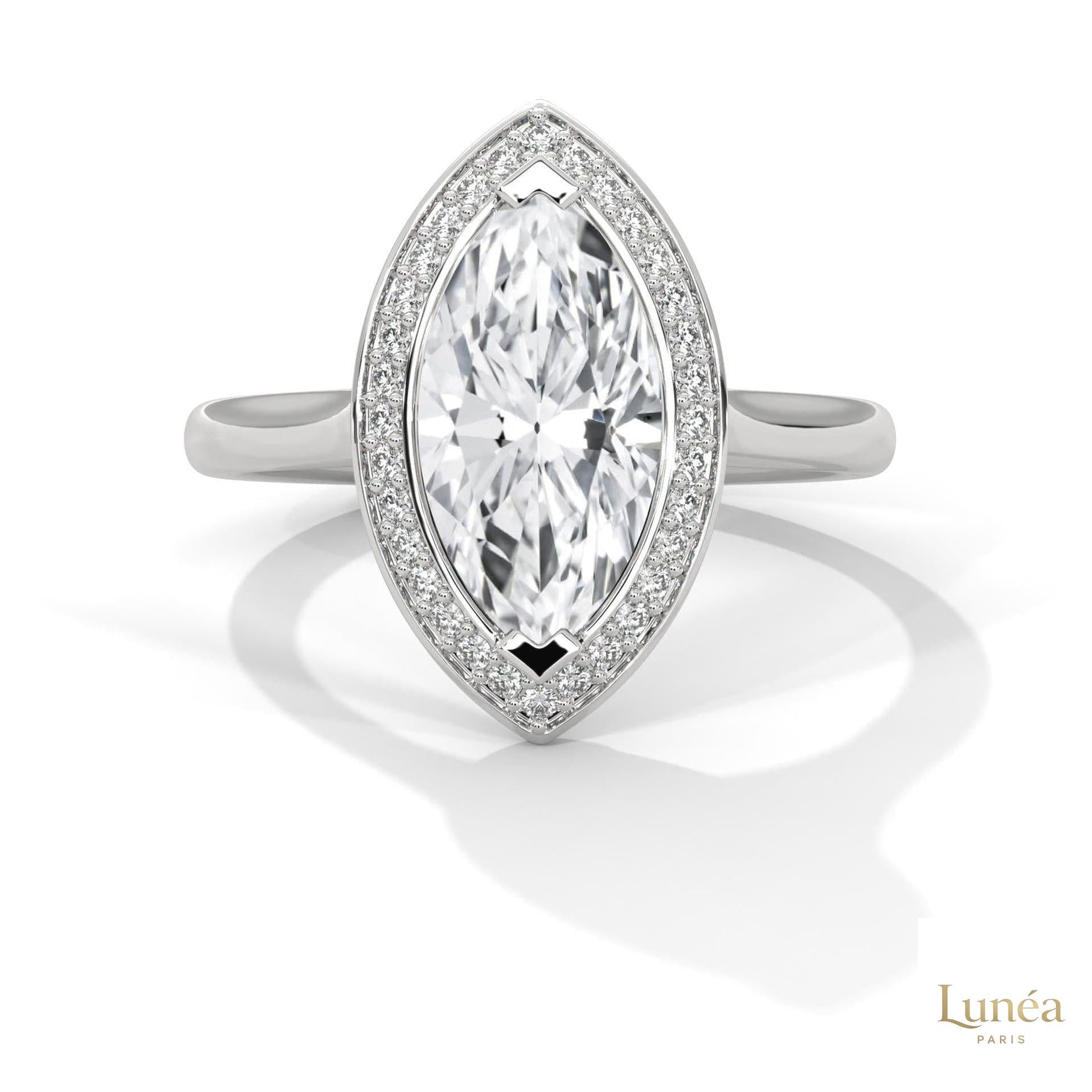 2.20 Ct. Marquise Halo Diamond Ring