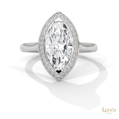 2.20 Ct. Marquise Halo Diamond Ring