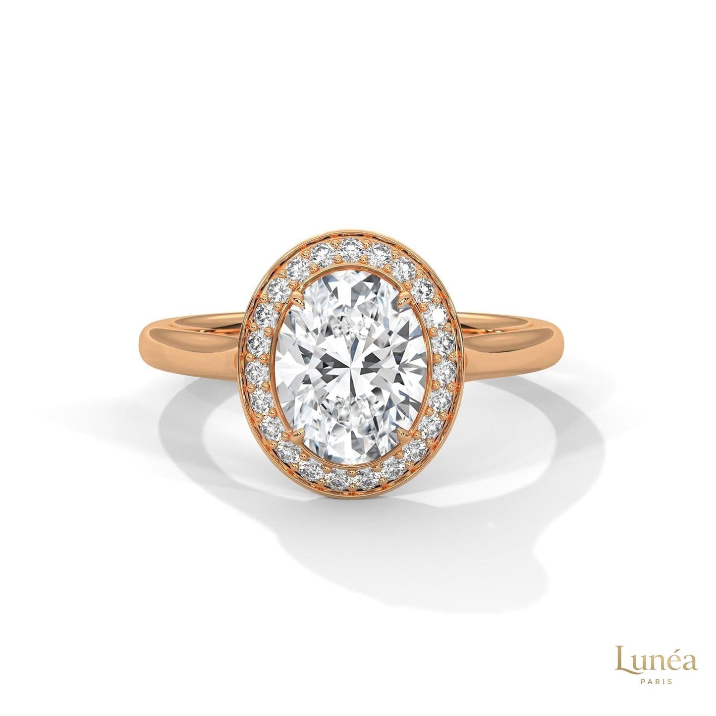 2.20 Ct. Oval Halo Lab Diamond Ring