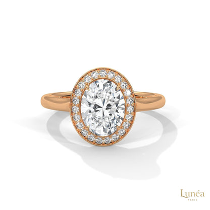 2.20 Ct. Oval Halo Lab Diamond Ring