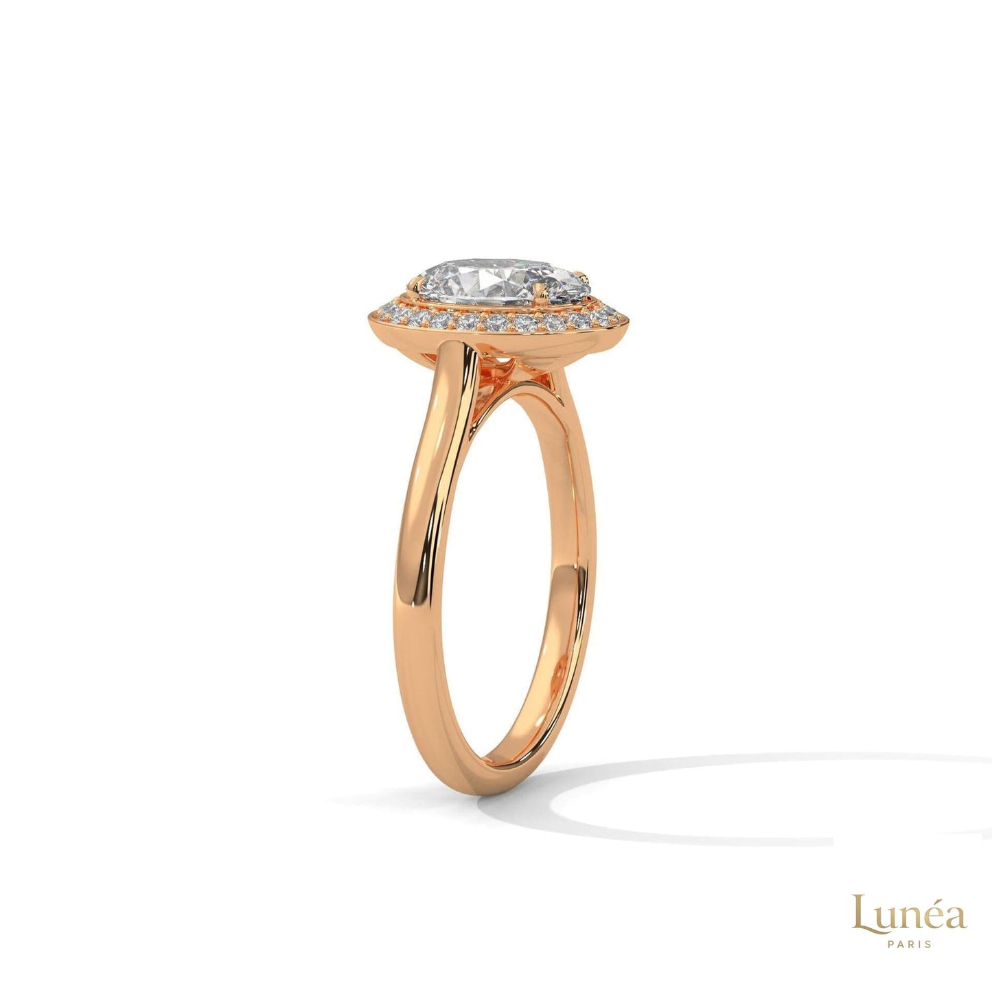 2.20 Ct. Oval Halo Lab Diamond Ring