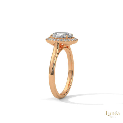 2.20 Ct. Oval Halo Lab Diamond Ring